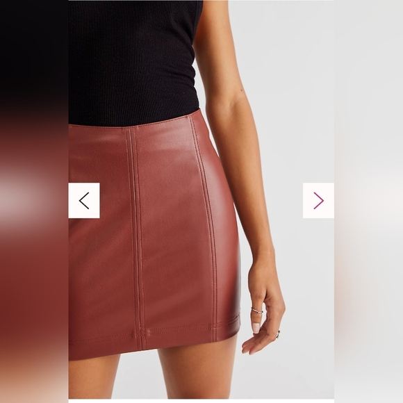 ree People Modern Femme Faux-Leather Mini Skirt Size 4 Berry/Plum/Purple - Picture 3 of 11